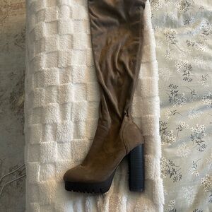 Charlotte Russe Tan Over-the-Knee Boots